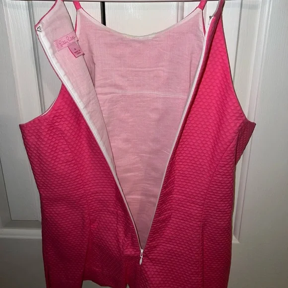 LILLY PULITZER Annabelle Pink White Halter Tank Top Blouse - Size 4 - Picture 6 of 7